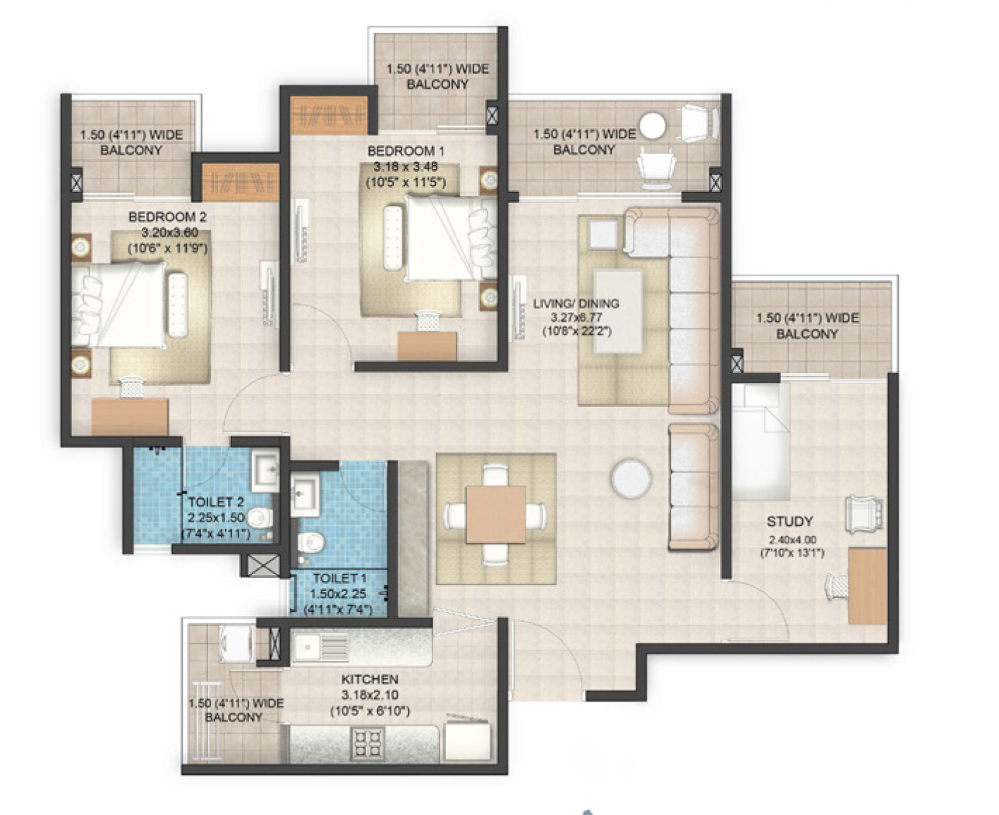 Okas Residency 3 bhk